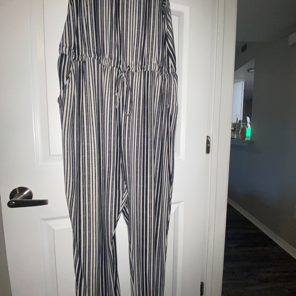 Striped Black and White Jumpsuit